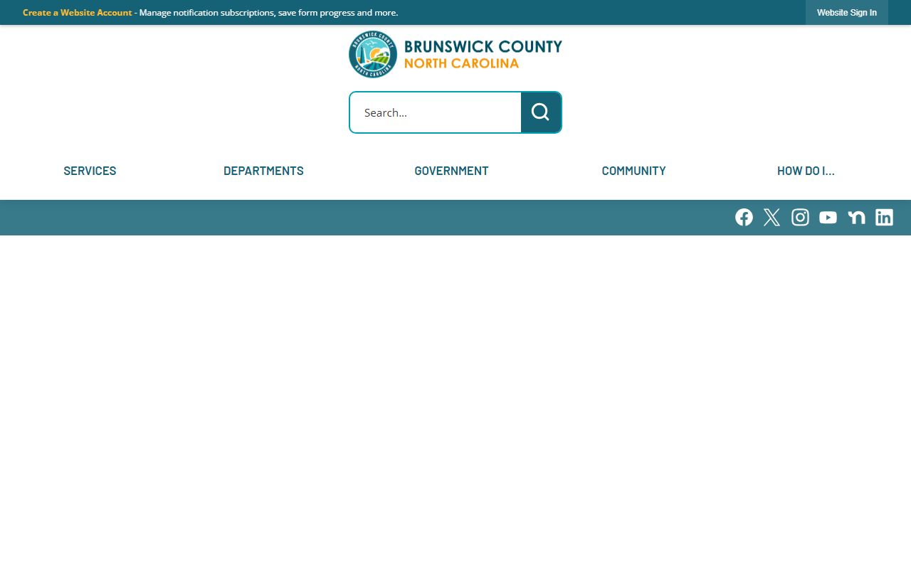 Brunswick County government website for released inmates services