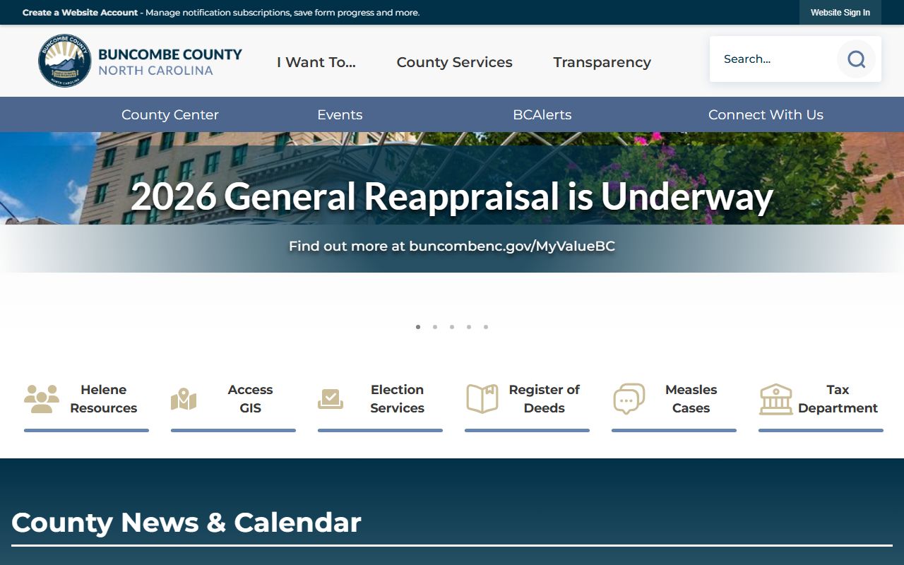 Buncombe County government website for released inmates services