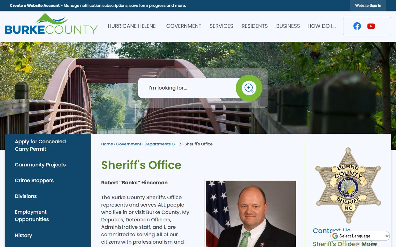 Burke County Sheriff's Office website for released inmates records