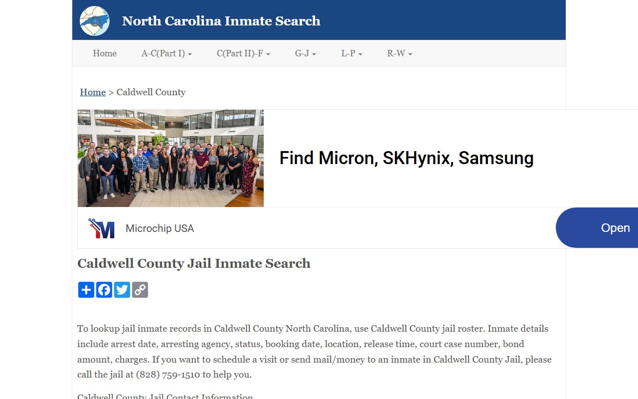 Caldwell County inmate search for released inmates