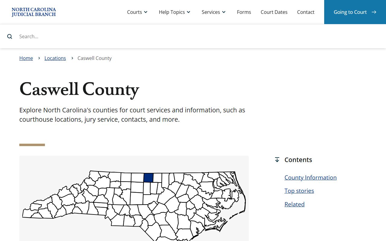Caswell County courts and released inmates information