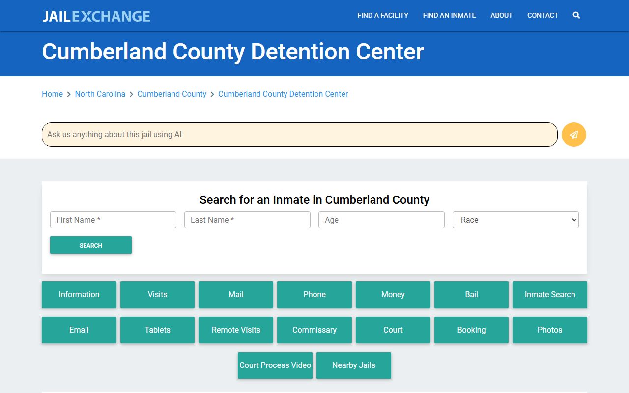 Cumberland County detention center jail visitation information
