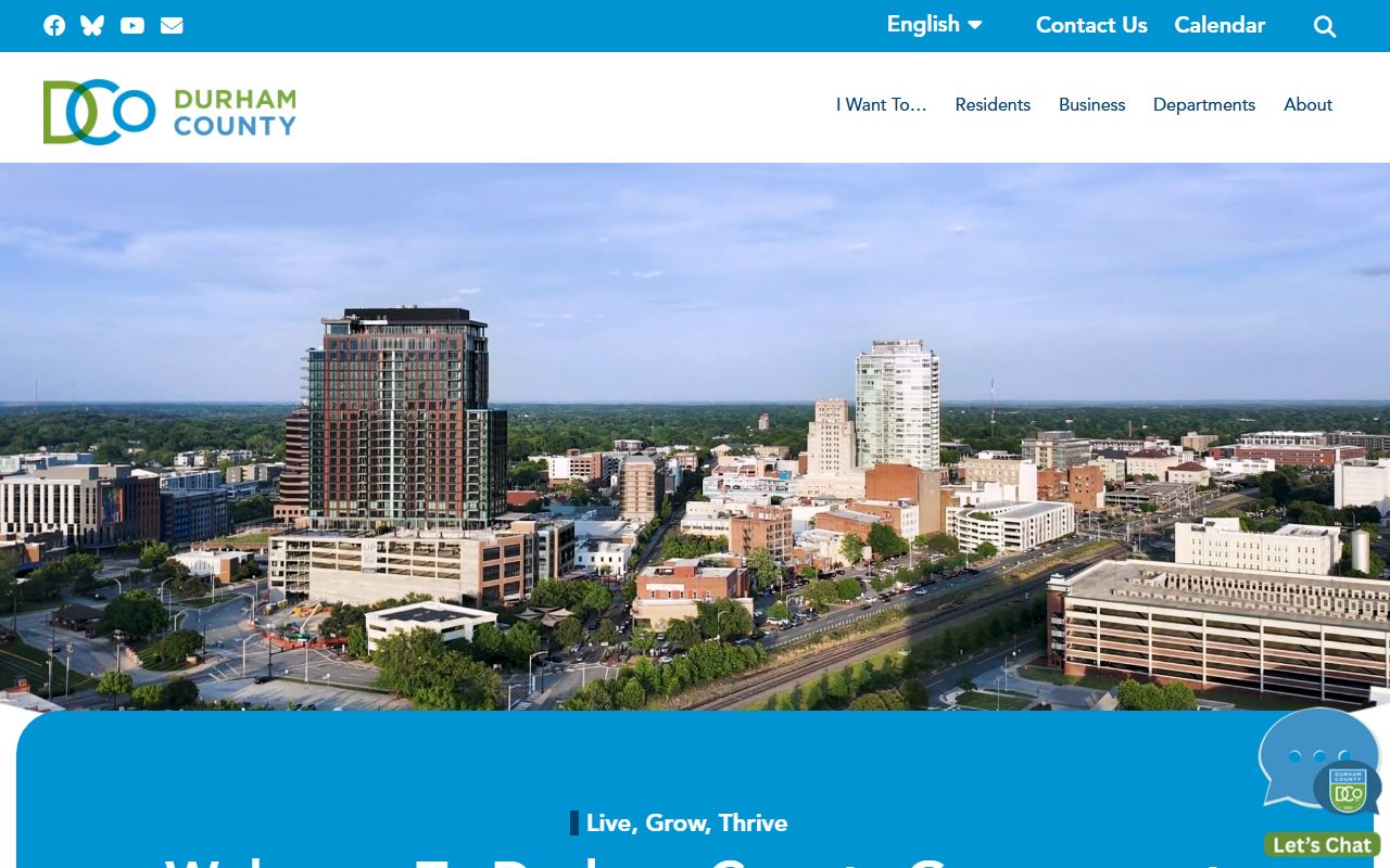 Durham County government website with released inmates resources